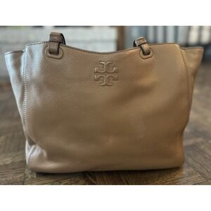 Tory Burch Thea Tan Brown Grained‎ Leather Diaper Bag